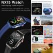 NX15 Smart Watch, 1.96", BT Call, Heart Rate, BP, Blood Oxygen Blue - 6