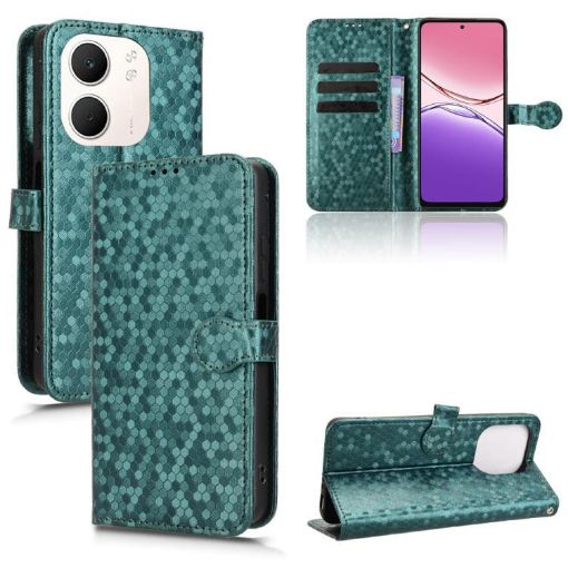OPPO A5x 5G/4G Honeycomb Dot Leather Case (Green) - 1