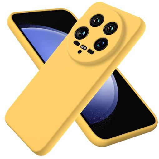 Xiaomi 14 Ultra Yellow Liquid Silicone Dropproof Phone Case - 1