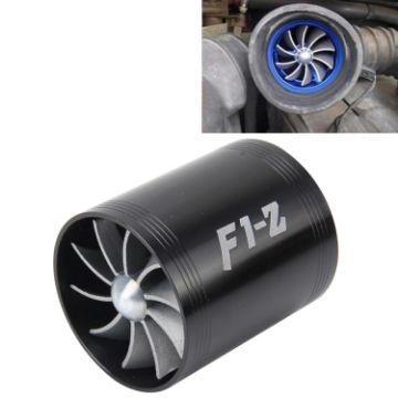 F1-Z Car Universal Supercharger Dual Turbine Air Intake Kit (Black) - 1