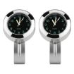 Silver Quartz Motorcycle Handlebar Clock with Lock 22-25mm - 2