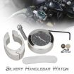 Silver Quartz Motorcycle Handlebar Clock with Lock 22-25mm - 5
