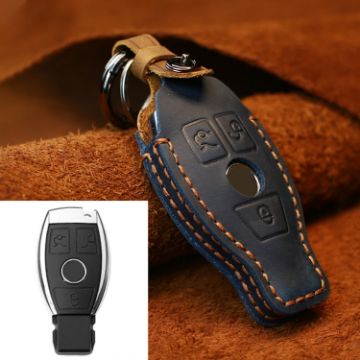 Mercedes-Benz Old Style Car Leather Key Cover (Blue) - 1