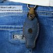 Red Cowhide Leather Key Cover for Mercedes-Benz Old Style Car - 6