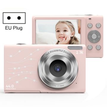 DC402 44MP 16X Zoom 1080P HD Digital Camera for Kids, EU Plug, Pink - 1