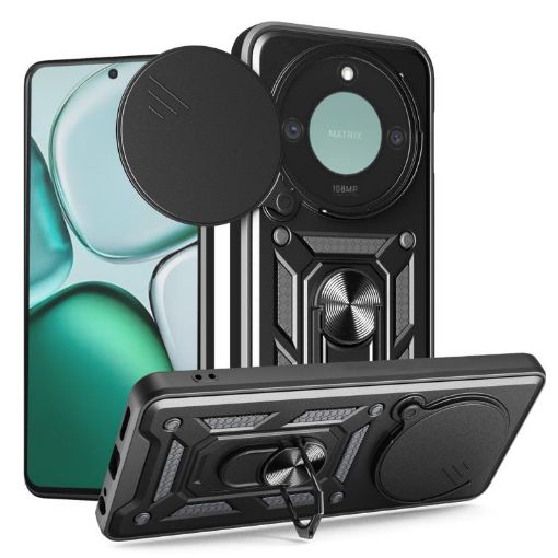 For Honor X9c Smart Sliding Camera Cover TPU+PC Case (Black) - 1