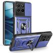 For Honor X5b Plus Blue Phone Case with Sliding Camera Cover - 1