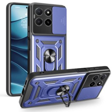 For Honor X5b Plus Blue Phone Case with Sliding Camera Cover - 1