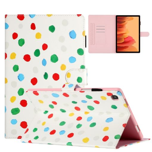 Samsung Galaxy Tab A7 2020 T500 Smart Case, White Colorful Dot - 1