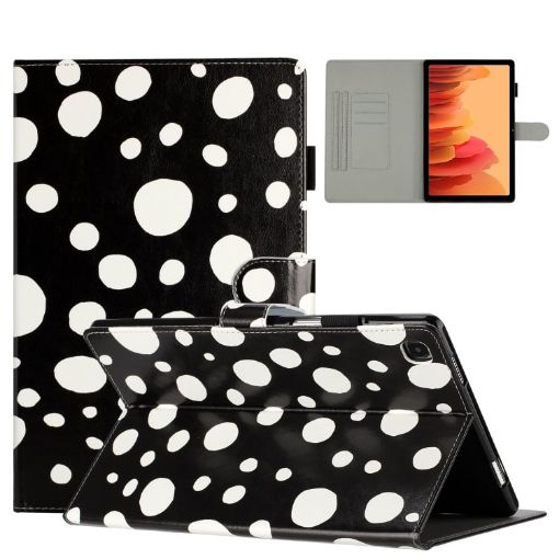 Galaxy Tab A7 10.4 2020 Dot Pattern Leather Case (Black White) - 1