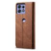 Motorola Edge 50 Pro 5G Denim Texture Leather Flip Case (Brown) - 4