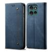 Moto G75 5G Blue Denim Texture Flip Leather Phone Case - 1