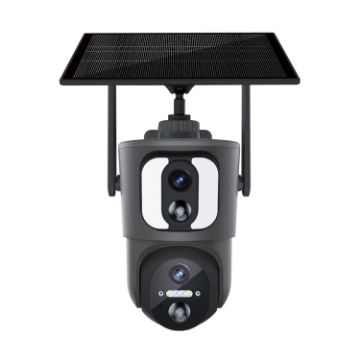 ESCAM QF390 Solar WiFi Camera 2x2MP, Two-way Voice, Alarm, Black - 1