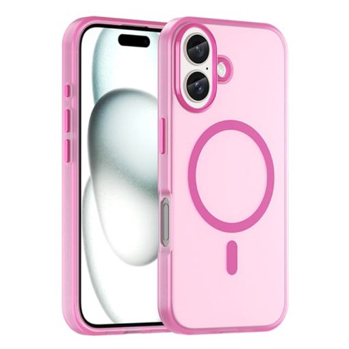 iPhone 16 Plus Frosted Pink MagSafe TPU+PC Full Coverage Case - 1