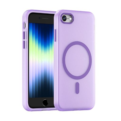 iPhone SE 2022/2020/8 MagSafe Frosted TPU+PC Case, Dark Purple - 1