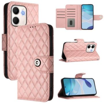 OPPO A5x 4G/5G Rhombic Texture Flip Leather Case with Lanyard - 1