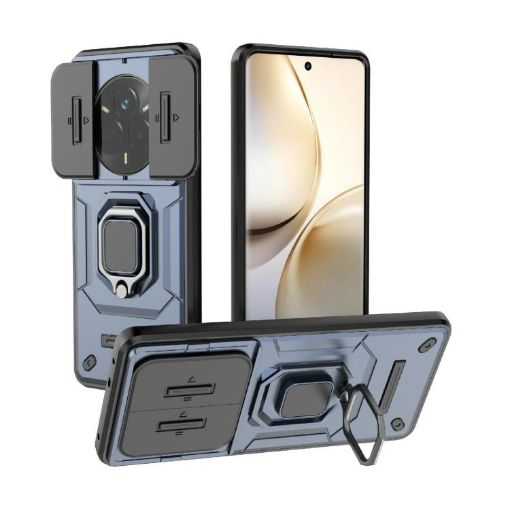 Realme 14 Pro 5G Shockproof Case with Holder (Blue) - 1