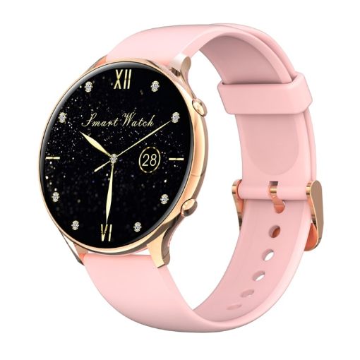 Pink DM05 1.28" BT5.0 Smart Watch: Health & Sport Monitor - 1