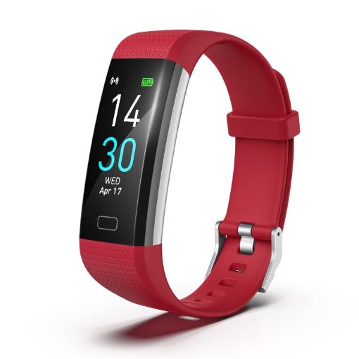 Smart Bracelet IP68 Waterproof Heart Rate Fitness Tracker (Red) - 1