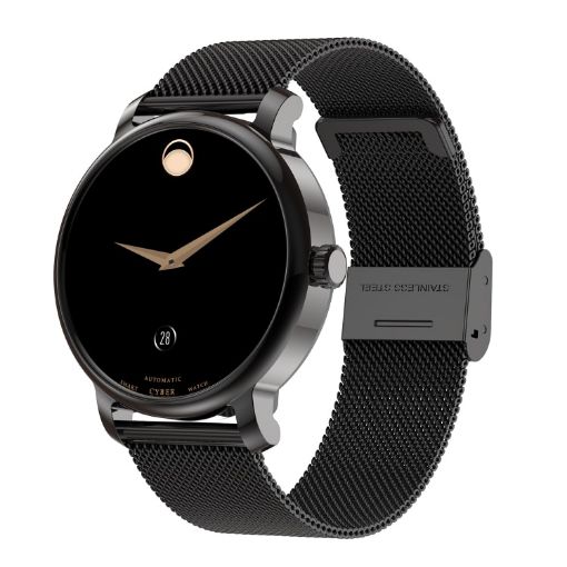 LEMFO LF35 1.43" AMOLED Steel Strap Smart Watch - Blood Oxygen Black - 1