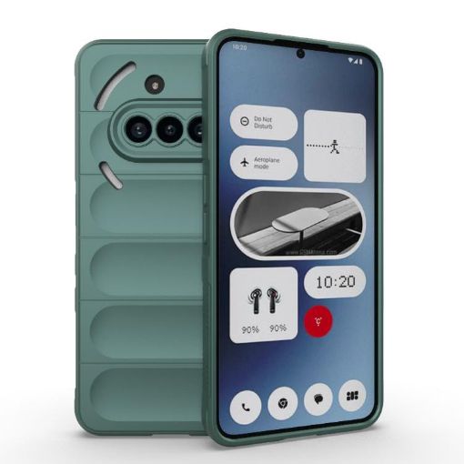 Nothing Phone 3a Dark Green Magic Shield TPU + Flannel Case - 1