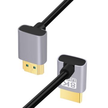 HDMI Male to Male Dual Elbow Adapter Cable 0.5m, Down Bend - 1
