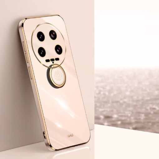 Xiaomi 14 Ultra 5G Pink TPU Phone Case with Ring Holder - 1