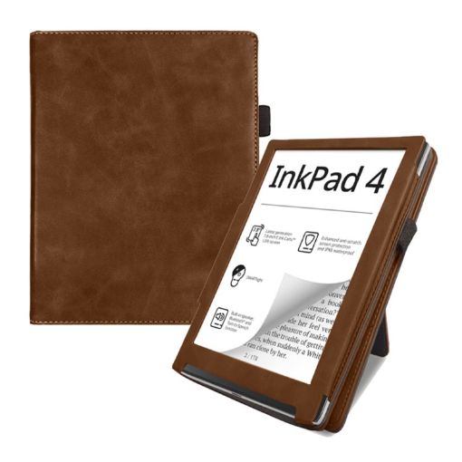 Brown Calfskin Leather Case for Pocketbook InkPad 4/Color 2/3 - 1