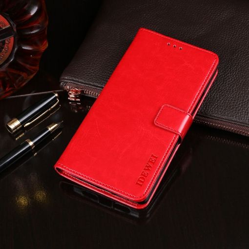 ZTE Blade V 2020 Red Leather Case - Wallet, Holder & Card Slots - 1