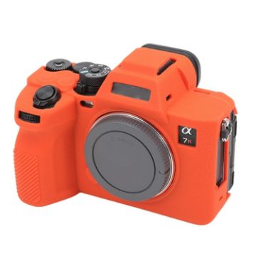 Sony ILCE7RM5/A7R5 Litchi Texture Silicone Case (Orange) - 1