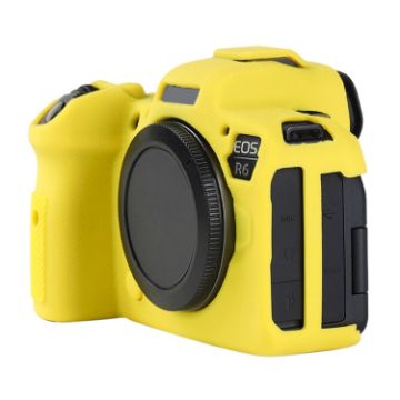 Canon EOS R6 Mark II Yellow Litchi Texture Silicone Case - 1
