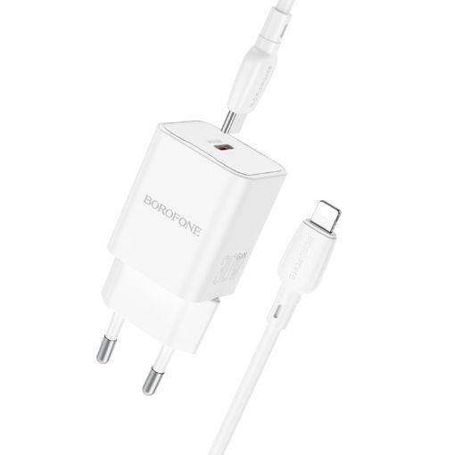 BOROFONE BN13 PD30W Charger with Type-C to 8 Pin Cable, EU Plug - 1