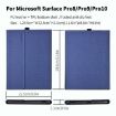 Dark Blue Cloth Texture Protective Case for Surface Pro 10 - 2