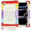 iPad Pro 13 2024 Silicone Hybrid PC Rainbow Red Case - 2