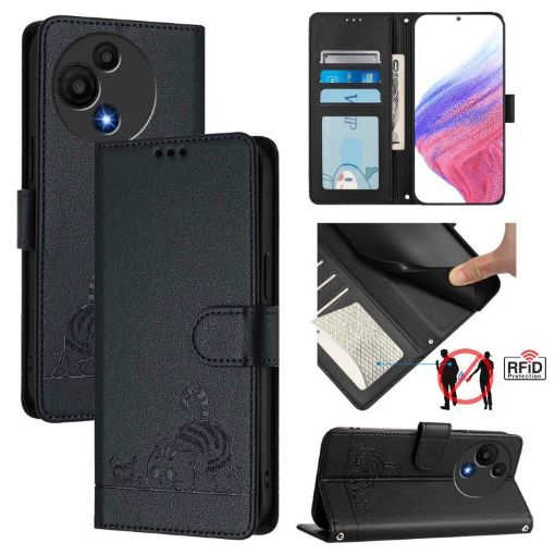 TCL 60 SE NxtPaper/605 RFID Leather Phone Case with Lanyard - 1