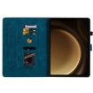 Samsung Galaxy Tab S9+/S9 FE+ Dark Blue Lily Embossed Case - 4