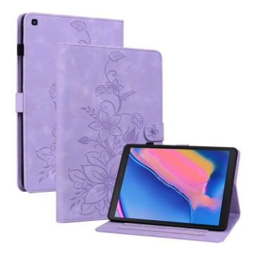 Samsung Galaxy Tab A 8.0 2019 Purple Lily Embossed Leather Case - 1