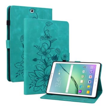 Galaxy Tab S2 9.7 T810 T815 Green Lily Leather Case - 1
