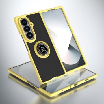Samsung Galaxy Z Fold7 Q Shadow Series Yellow Case with Ring - 1