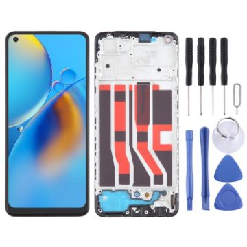 OPPO A74 4G OLED Screen Digitizer Assembly with Frame - 1