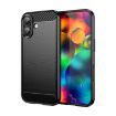 iPhone 17 Black Carbon Fiber TPU Case with Brushed Texture - 1