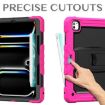 Rose Red Silicone Tablet Case for iPad Pro 13 2024 with Strap - 4