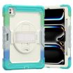 iPad Pro 13 2024 Silicone Hybrid Case w/ Shoulder Strap, Camo Blue - 1