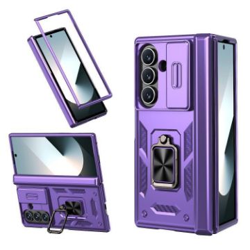 Galaxy Z Fold7 5G Case with Ring Stand & Sliding Hinge (Purple) - 1