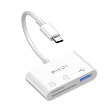 Yesido GS16 USB-C to USB 3.0/TF/SD Card OTG Adapter - White - 1
