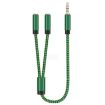 3.5mm Male to Dual 3.5mm Female Audio Adapter, 0.5m, Green - 4