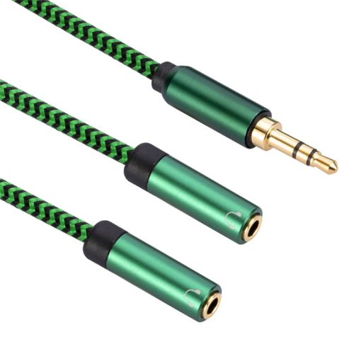 3.5mm Male to Dual Female Audio Adapter Cable, 3m, Green - 1