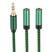 3.5mm Male to Dual Female Audio Adapter Cable, 3m, Green - 2