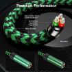 USB-A to Dual 3.5mm Audio Adapter Cable, 2m, Green - 6