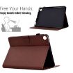 Galaxy Tab A8 10.5 2021 Brown Fiber Texture Leather Case - 5